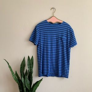 J. Crew Men’s Blue Striped Cotton Teeshirt